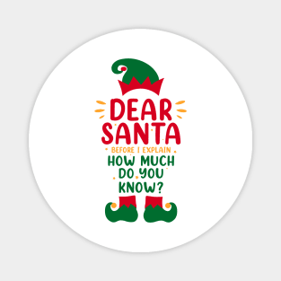 Dear Santa I Can Explain Funny Christmas Pajama Adults Kids Magnet